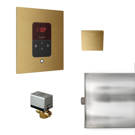 MrSteam Basic Butler 28" x 13" x 11" Steam Generator Control Kit Package in Square Custom Plating