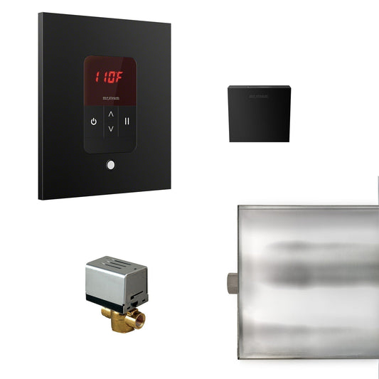 MrSteam Basic Butler 28" x 13" x 11" Steam Generator Control Kit Package in Square Matte Black