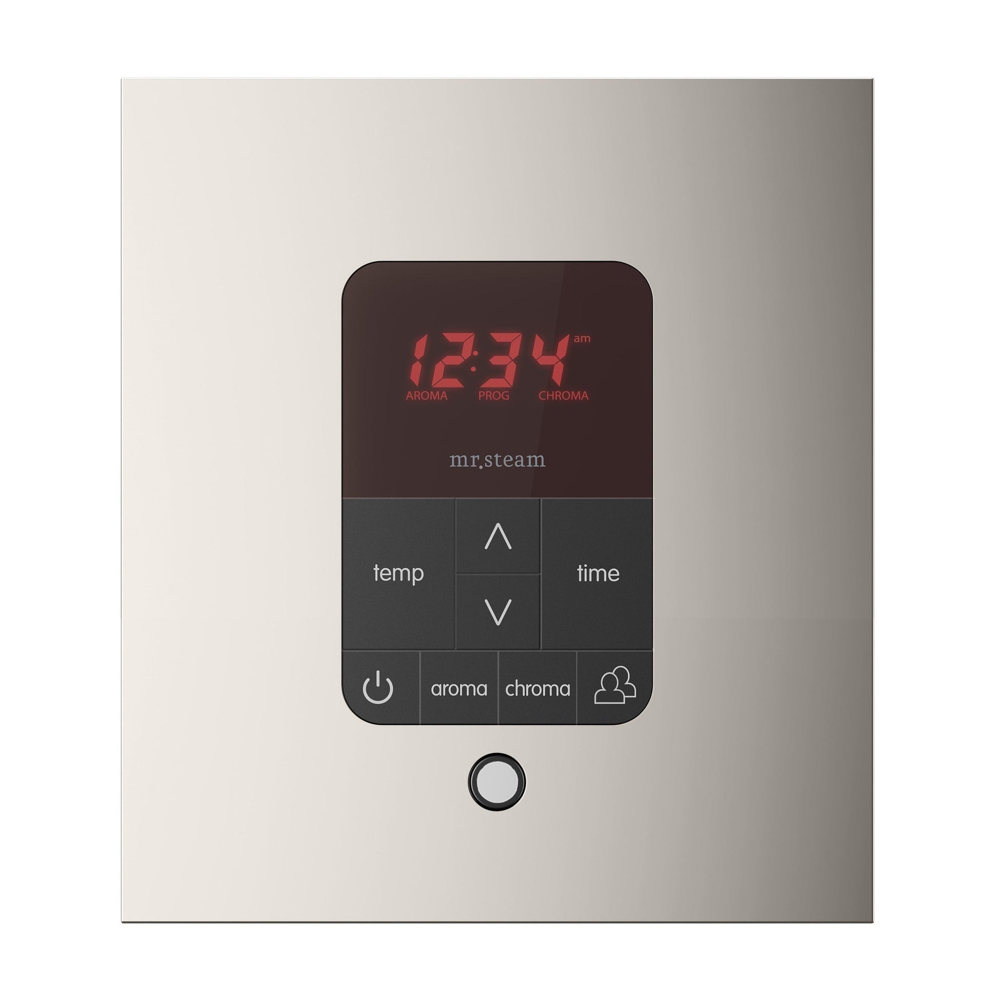 MrSteam Basic Butler 28" x 13" x 11" Steam Generator Control Kit Package in Square Polished Nickel