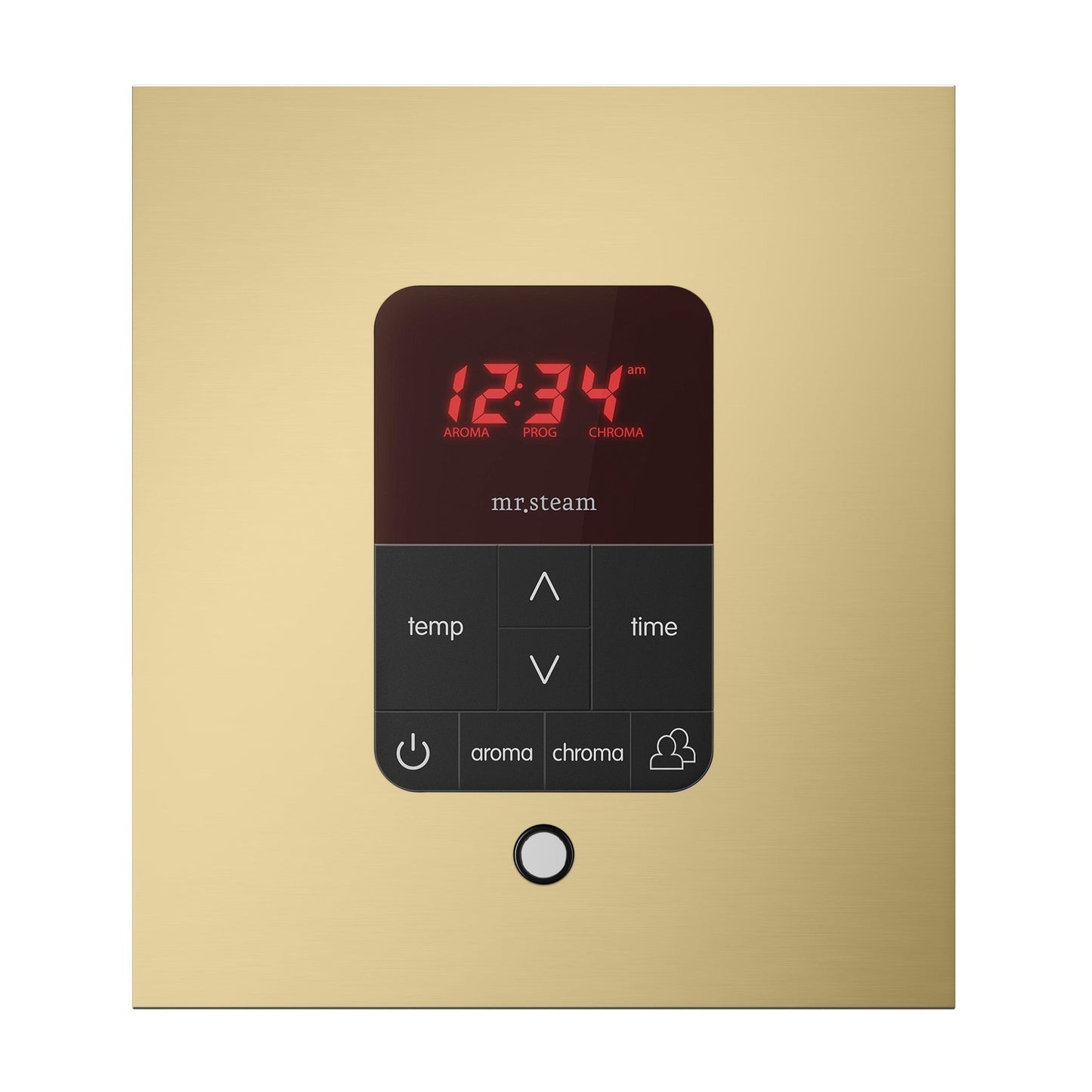 MrSteam Basic Butler 28" x 13" x 11" Steam Generator Control Kit Package in Square Satin Brass