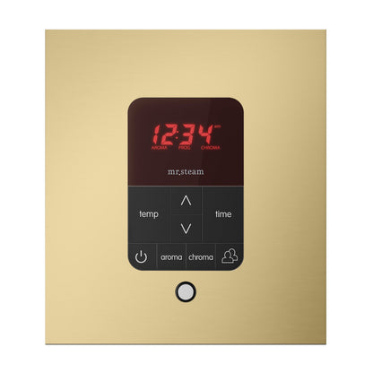 MrSteam Basic Butler 28" x 13" x 11" Steam Generator Control Kit Package in Square Satin Brass