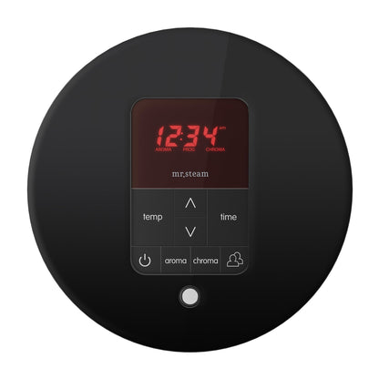 MrSteam Basic Butler Linear 28" × 13" × 11" Steam Generator Control Kit Package in Round Black