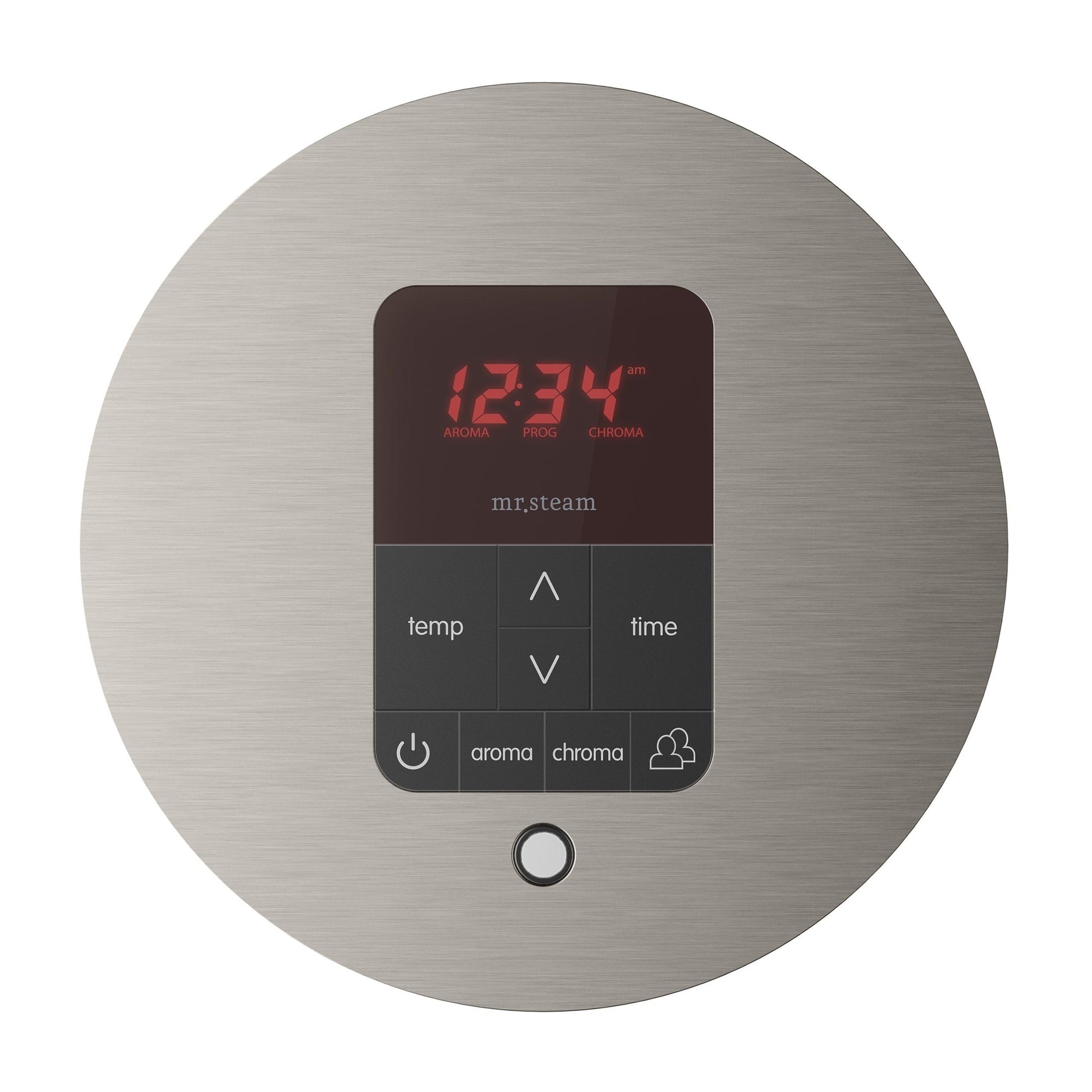 MrSteam Basic Butler Linear 28" x 13" x 11" Steam Generator Control Kit Package in Round Brushed Nickel