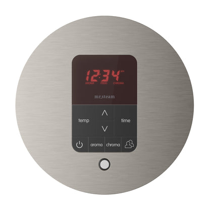 MrSteam Basic Butler Linear 28" x 13" x 11" Steam Generator Control Kit Package in Round Brushed Nickel