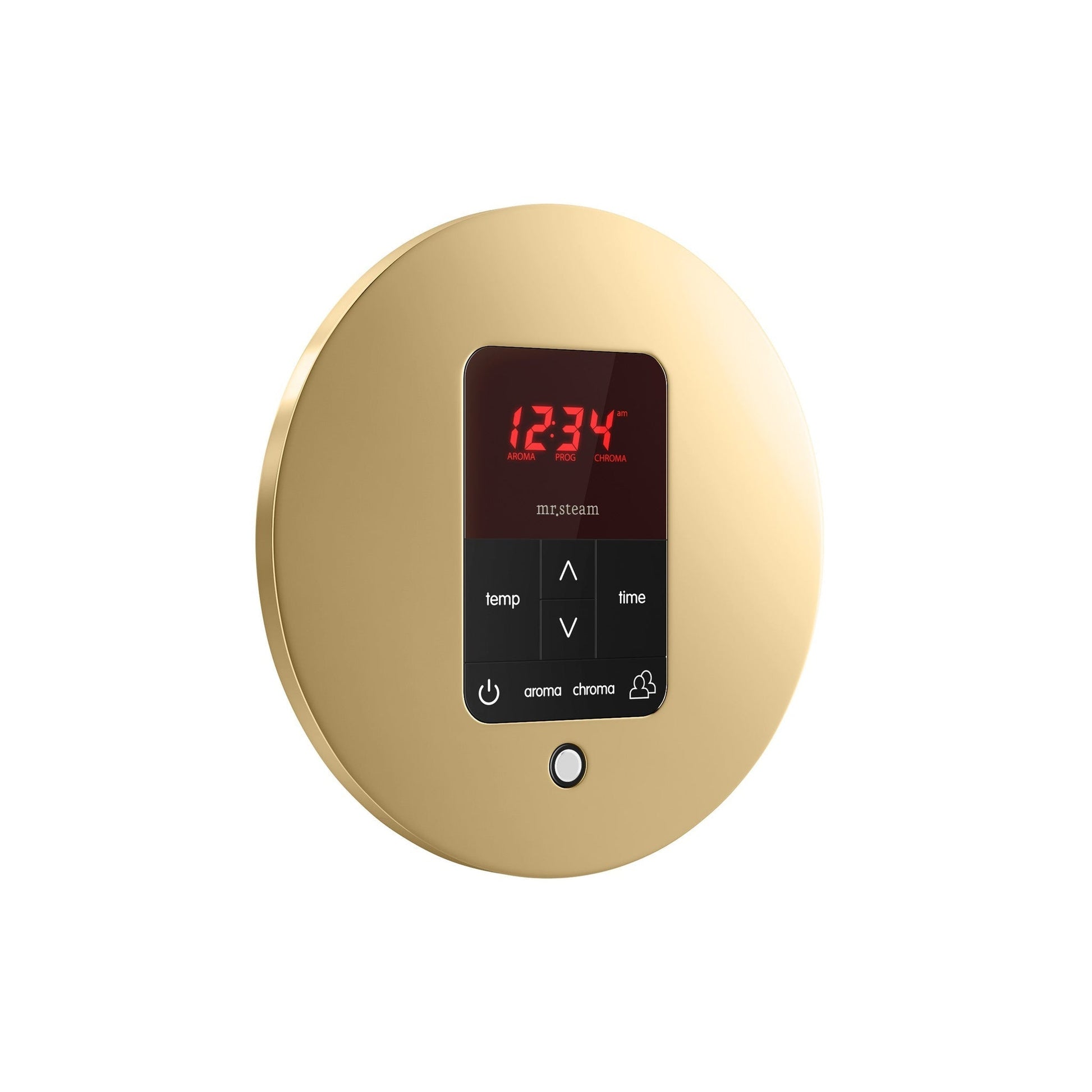 MrSteam Basic Butler Linear 28" x 13" x 11" Steam Generator Control Kit Package in Round Polished Brass
