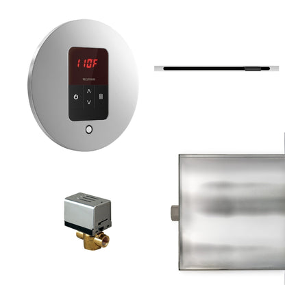 MrSteam Basic Butler Linear 28" x 13" x 11" Steam Generator Control Kit Package in Round Polished Chrome