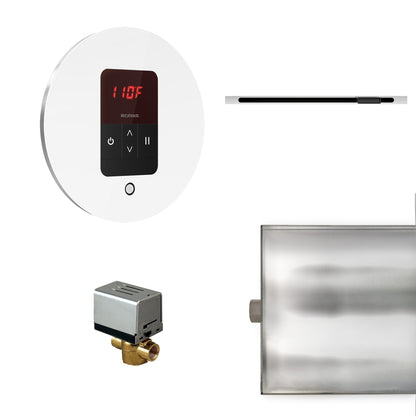 MrSteam Basic Butler Linear 28" x 13" x 11" Steam Generator Control Kit Package in Round White