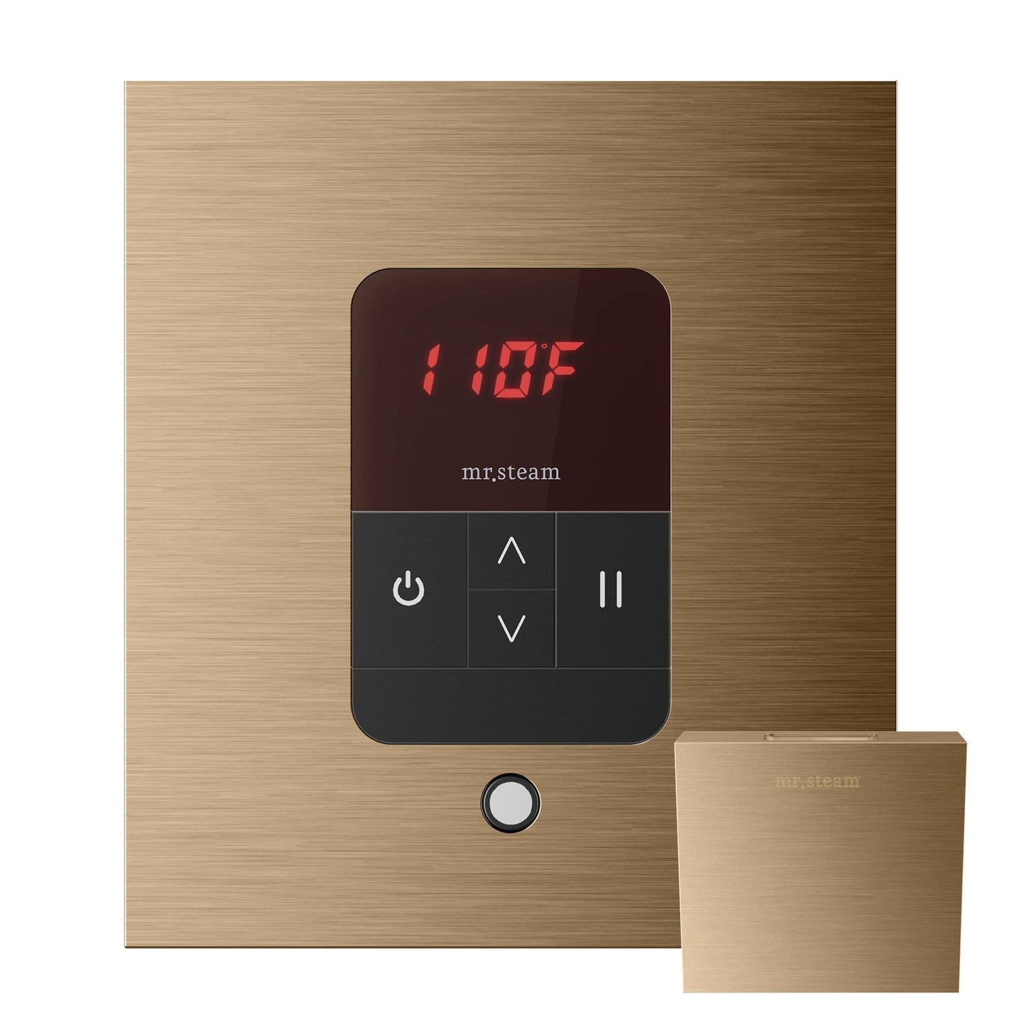 MrSteam Basic Butler Linear 28" x 13" x 11" Steam Generator Control Kit Package in Square Brushed Bronze