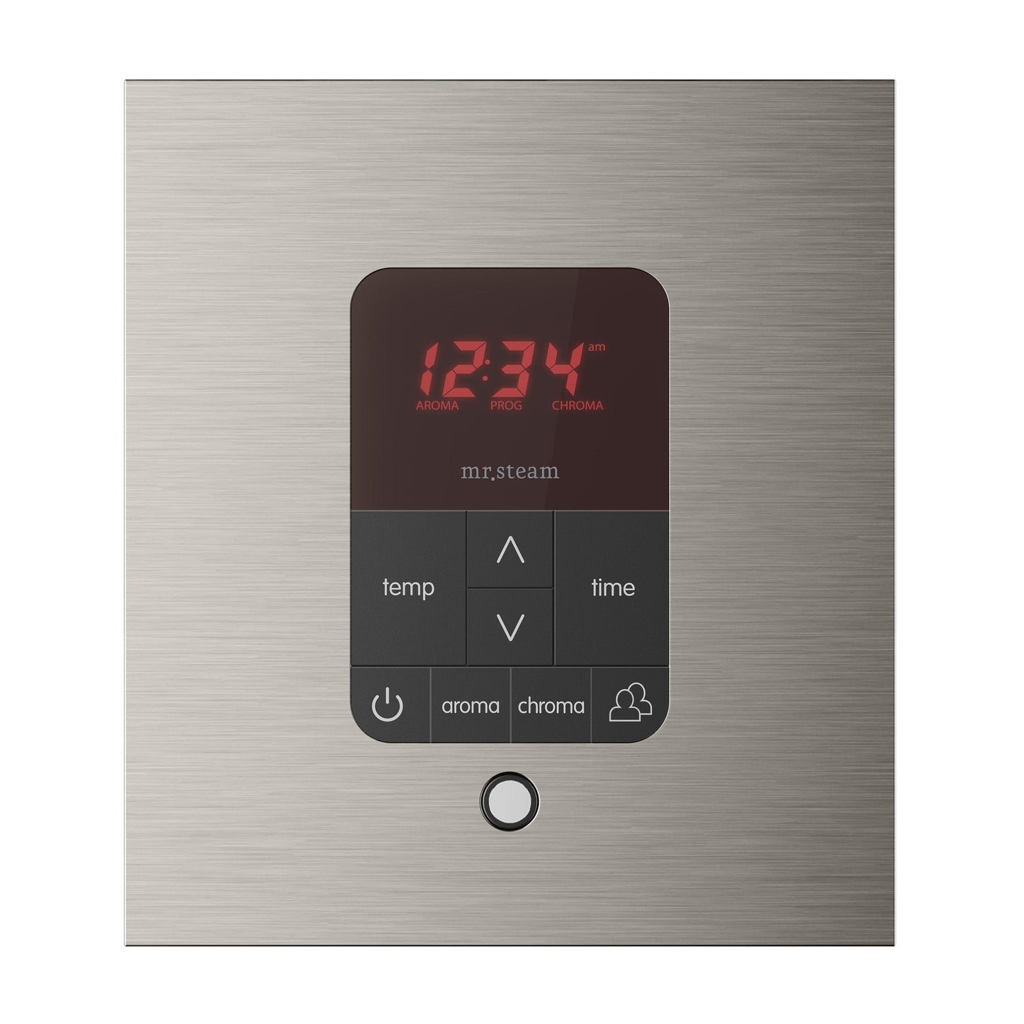 MrSteam Basic Butler Linear 28" x 13" x 11" Steam Generator Control Kit Package in Square Brushed Nickel