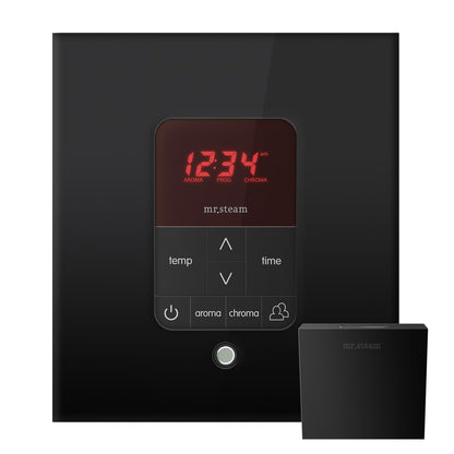 MrSteam Basic Butler Linear 28" x 13" x 11" Steam Generator Control Kit Package in Square Matte Black