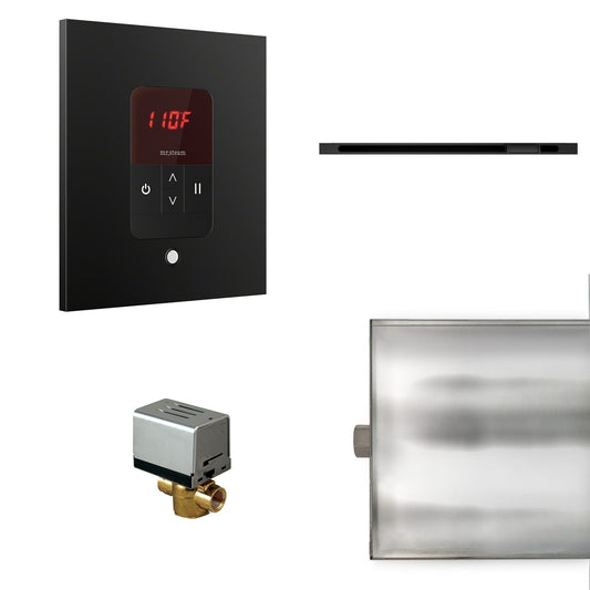 MrSteam Basic Butler Linear 28" x 13" x 11" Steam Generator Control Kit Package in Square Matte Black