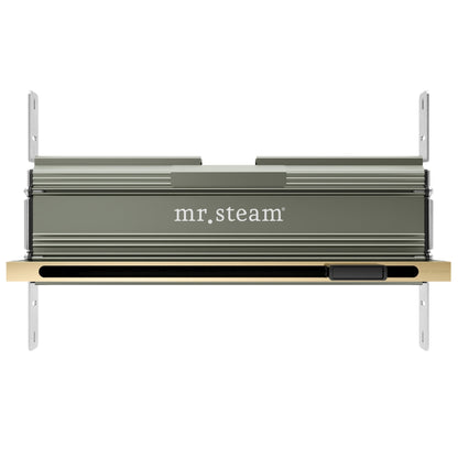 MrSteam Basic Butler Linear 28" x 13" x 11" Steam Generator Control Kit Package in Square Polished Brass