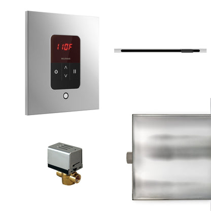 MrSteam Basic Butler Linear 28" x 13" x 11" Steam Generator Control Kit Package in Square Polished Chrome