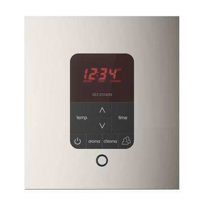 MrSteam Basic Butler Linear 28" x 13" x 11" Steam Generator Control Kit Package in Square Polished Nickel