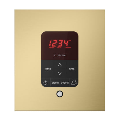 MrSteam Basic Butler Linear 28" x 13" x 11" Steam Generator Control Kit Package in Square Satin Brass