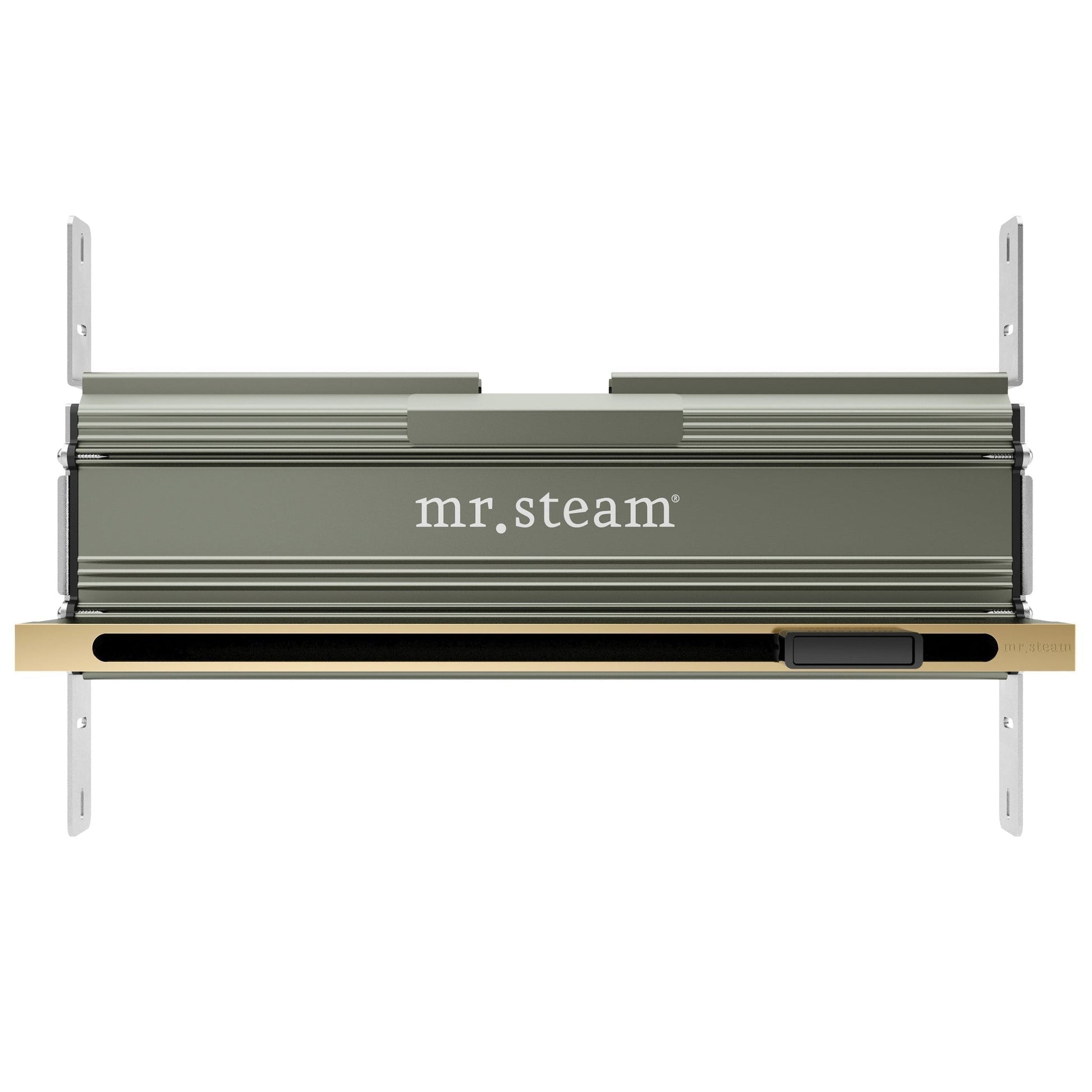 MrSteam Basic Butler Linear 28" x 13" x 11" Steam Generator Control Kit Package in Square Satin Brass