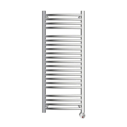 MrSteam Broadway Collection 20" x 48" 21-Bar Polished Chrome Hardwired Wall-Mounted Electric Towel Warmer With Digital Timer and Built-in Aromatherapy Oil Well
