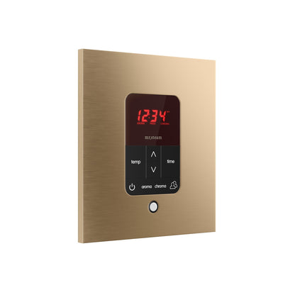 MrSteam Butler 28" x 13" x 11" Brushed Bronze Steam Generator Control Kit Package in Square with Autoflush, Condensation Pan, Steamlinx, Steamhead