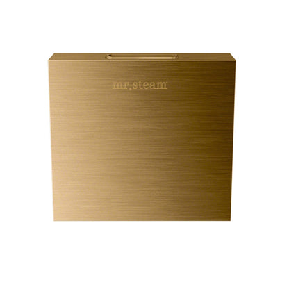 MrSteam Butler 28" x 13" x 11" Brushed Bronze Steam Generator Control Kit Package in Square with Autoflush, Condensation Pan, Steamlinx, Steamhead