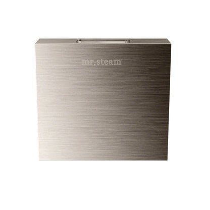 MrSteam Butler 28" x 13" x 11" Brushed Nickel Steam Generator Control Kit Package in Square with Autoflush, Condensation Pan, Steamlinx, Steamhead