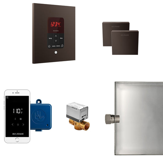 MrSteam Butler 28" x 13" x 11" Oil Rubbed Bronze Steam Generator Control Kit Package in Square with Autoflush, Condensation Pan, Steamlinx, Steamhead