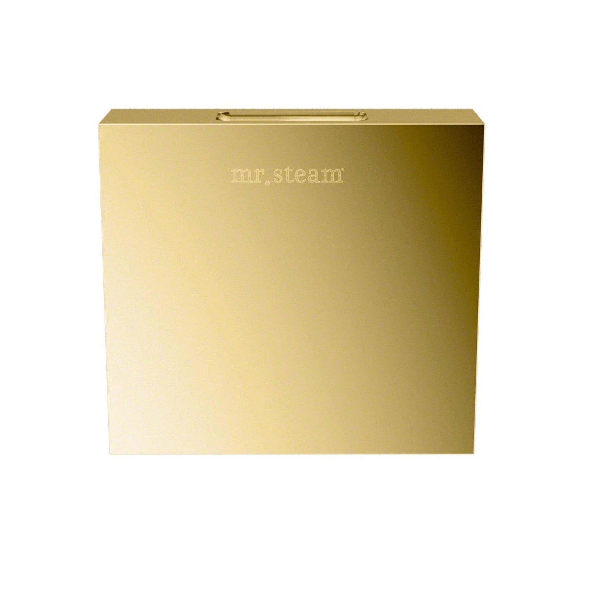 MrSteam Butler 28" x 13" x 11" Polished Brass Steam Generator Control Kit Package in Square with Autoflush, Condensation Pan, Steamlinx, Steamhead