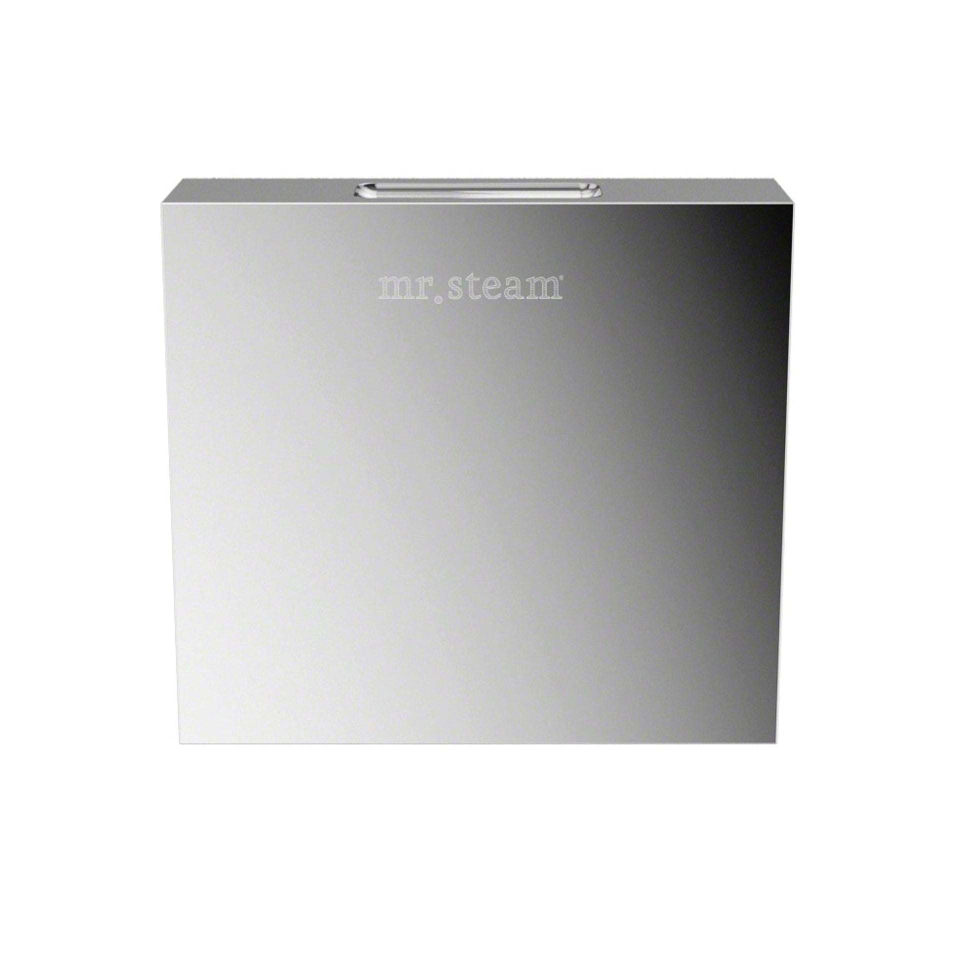 MrSteam Butler 28" x 13" x 11" Polished Chrome Steam Generator Control Kit Package in Square with Autoflush, Condensation Pan, Steamlinx, Steamhead
