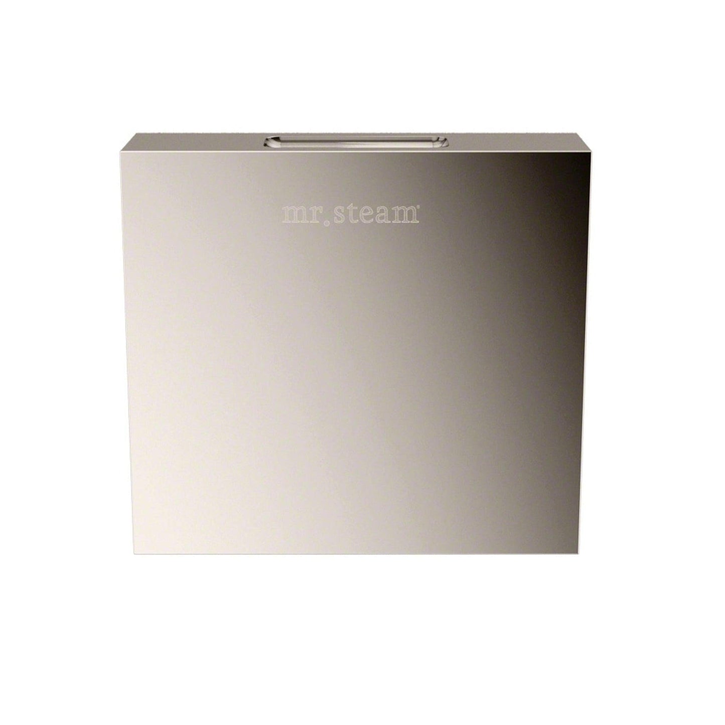 MrSteam Butler 28" x 13" x 11" Polished Nickel Steam Generator Control Kit Package in Square with Autoflush, Condensation Pan, Steamlinx, Steamhead