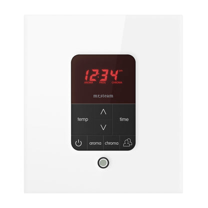 MrSteam Butler 28" x 13" x 11" White Steam Generator Control Kit Package in Square with Autoflush, Condensation Pan, Steamlinx, Steamhead