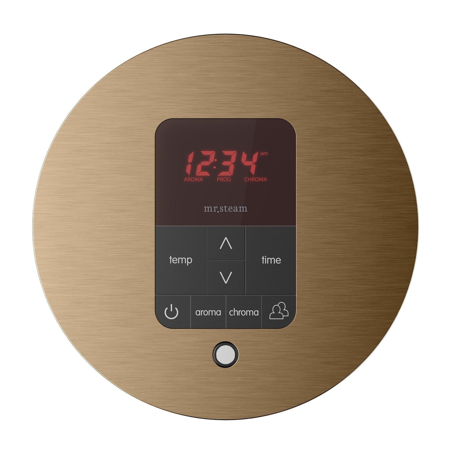 MrSteam Butler 36 x 12 x 12 Brushed Bronze Max Steam Generator Control Kit Package in Round with Autoflush, Condensation Pan, Steamlinx, Steamhead