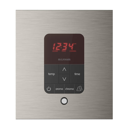 MrSteam Butler 36 x 12 x 12 Brushed Nickel Max Steam Generator Control Kit Package in Square with Autoflush, Condensation Pan, Steamlinx, Steamhead