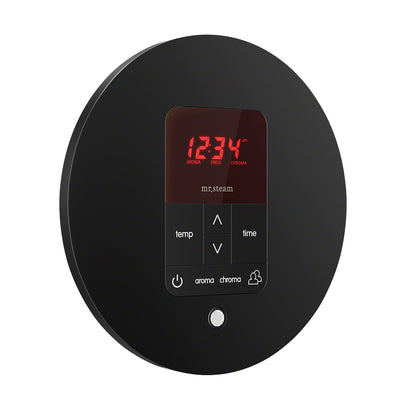 MrSteam Butler 36 x 12 x 12 Matte Black Max Steam Generator Control Kit Package in Round with Autoflush, Condensation Pan, Steamlinx, Steamhead