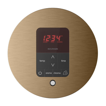 MrSteam Butler 36" x 12" x 12" Max Linear Steam Generator Control Kit Package in Round Brushed Bronze with Autoflush, Condensation Pan, Steamlinx, Steamhead