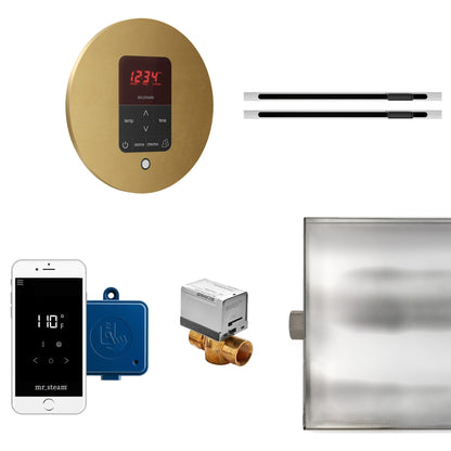 MrSteam Butler 36" x 12" x 12" Max Linear Steam Generator Control Kit Package in Round Custom Plated with Autoflush, Condensation Pan, Steamlinx, Steamhead