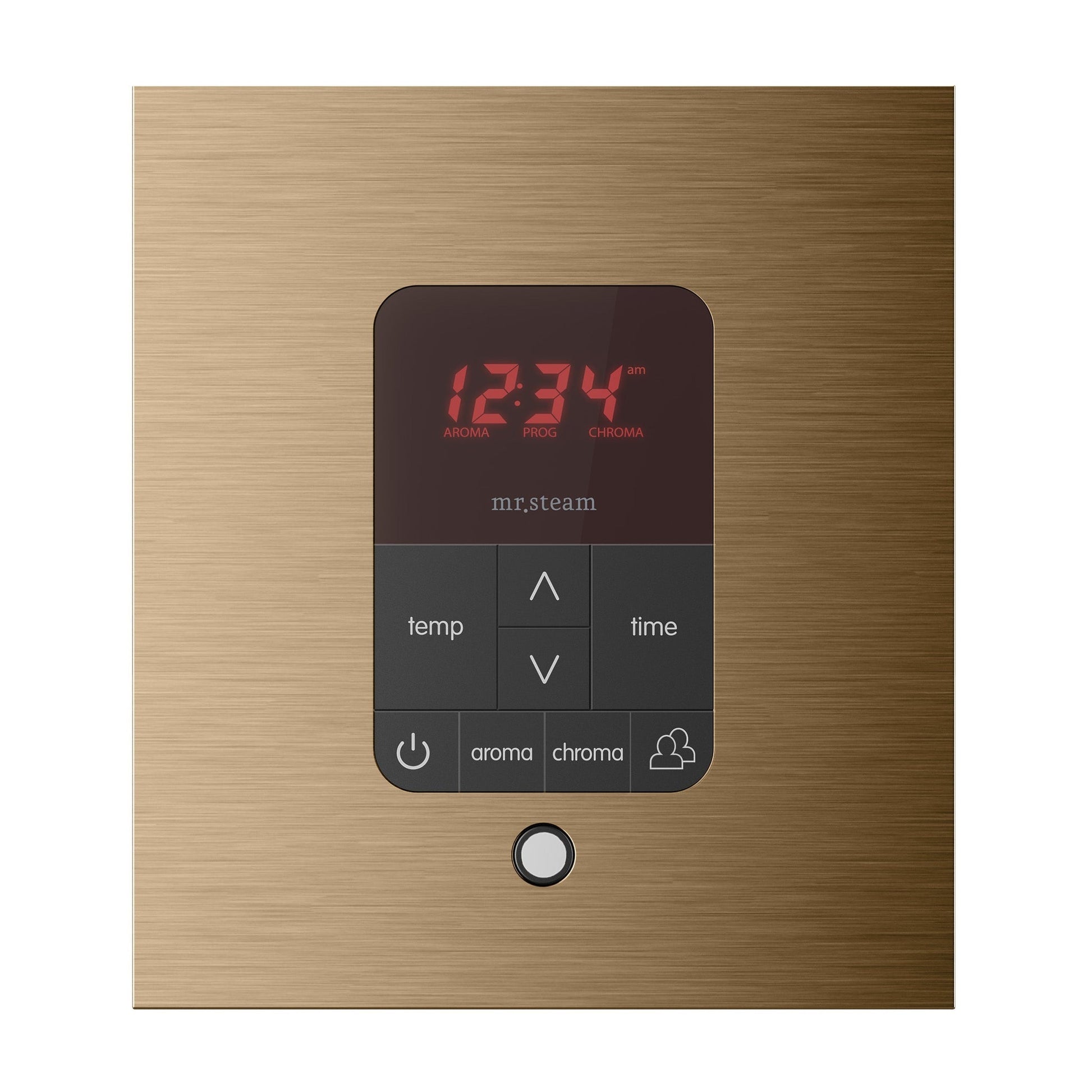 MrSteam Butler 36" x 12" x 12" Max Linear Steam Generator Control Kit Package in Square Brushed Bronze with Autoflush, Condensation Pan, Steamlinx, Steamhead