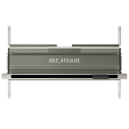 MrSteam Butler 36" x 12" x 12" Max Linear Steam Generator Control Kit Package in Square Polished Nickel with Autoflush, Condensation Pan, Steamlinx, Steamhead