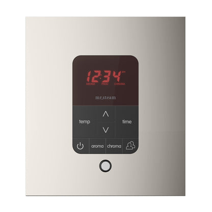 MrSteam Butler 36 x 12 x 12 Polished Nickel Max Steam Generator Control Kit Package in Square with Autoflush, Condensation Pan, Steamlinx, Steamhead