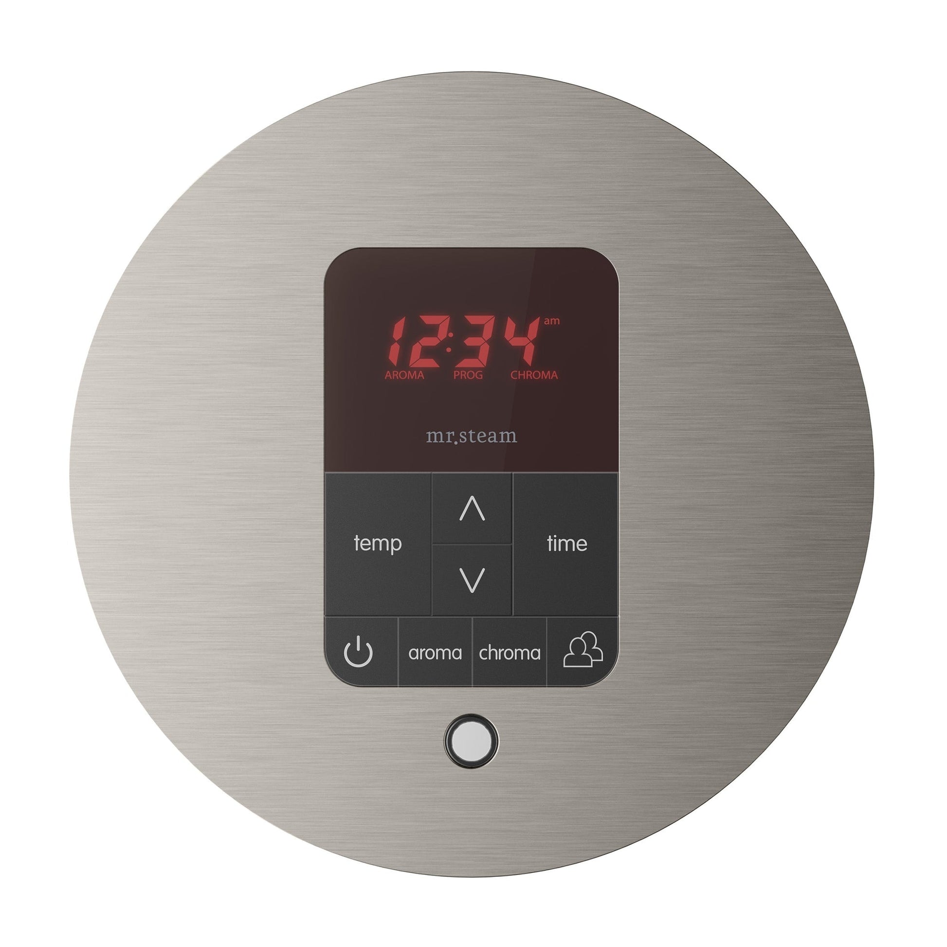 MrSteam Butler Linear 28" x 13" x 11" Steam Generator Control Kit Package in Round Brushed Nickel with Autoflush, Condensation Pan, Steamlinx, Steamhead