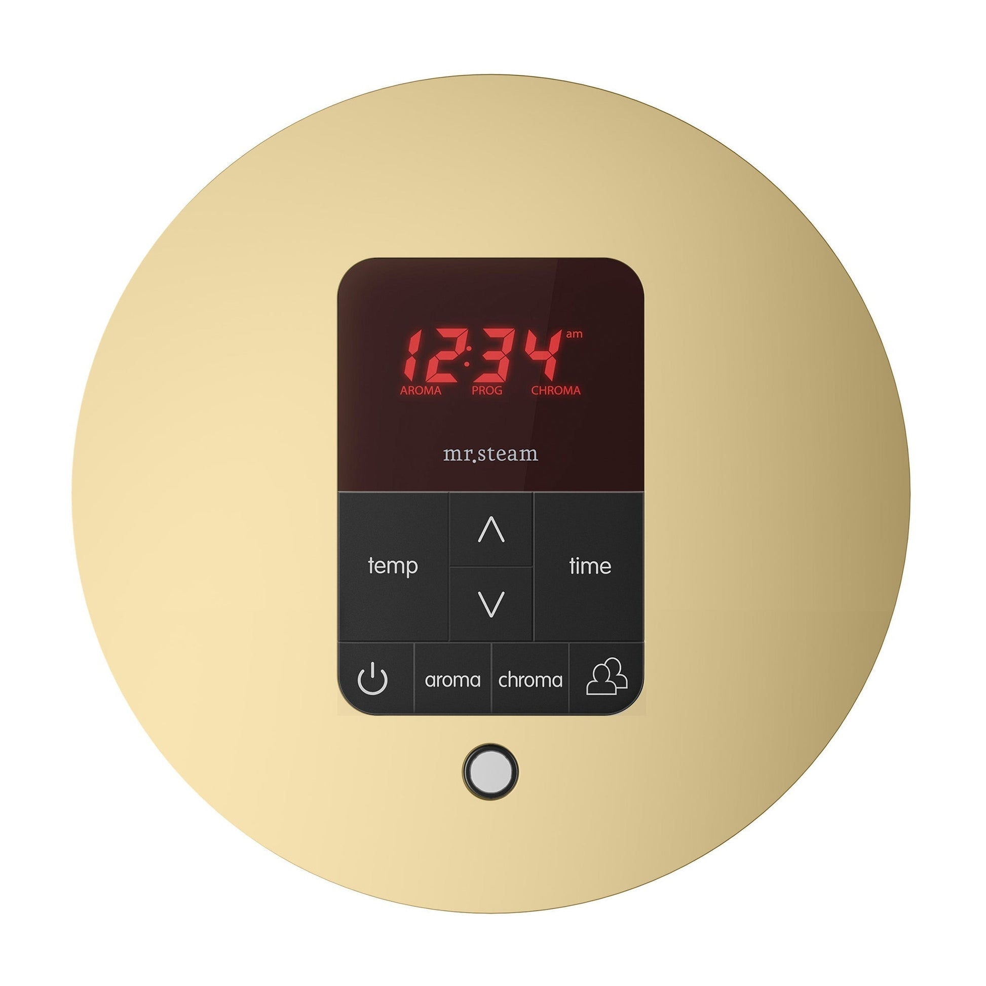 MrSteam Butler Linear 28" x 13" x 11" Steam Generator Control Kit Package in Round Satin Brass with Autoflush, Condensation Pan, Steamlinx, Steamhead