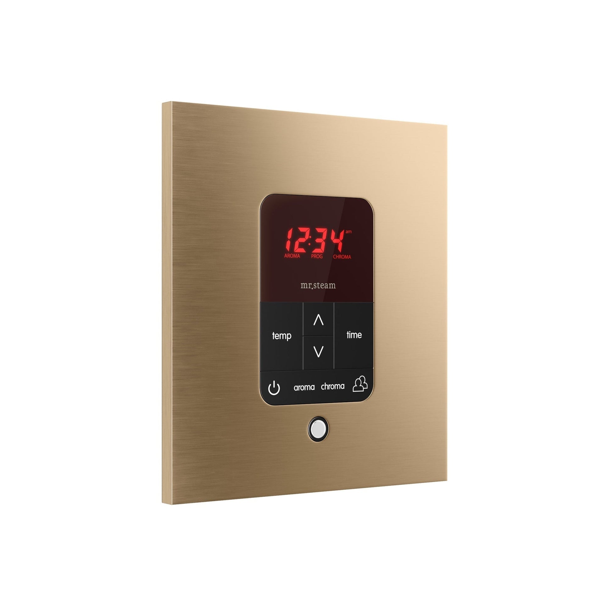 MrSteam Butler Linear 28" x 13" x 11" Steam Generator Control Kit Package in Square Brushed Bronze with Autoflush, Condensation Pan, Steamlinx, Steamhead