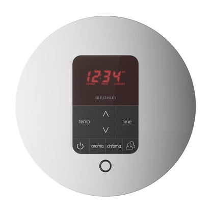MrSteam Commercial CT Day Spa Steam Generator 9 kW 240 V 1 Ph with iTempo® Plus Control In Square Polished Chrome, SteamHead, AutoFlush, Condensation Pan, Steamstop