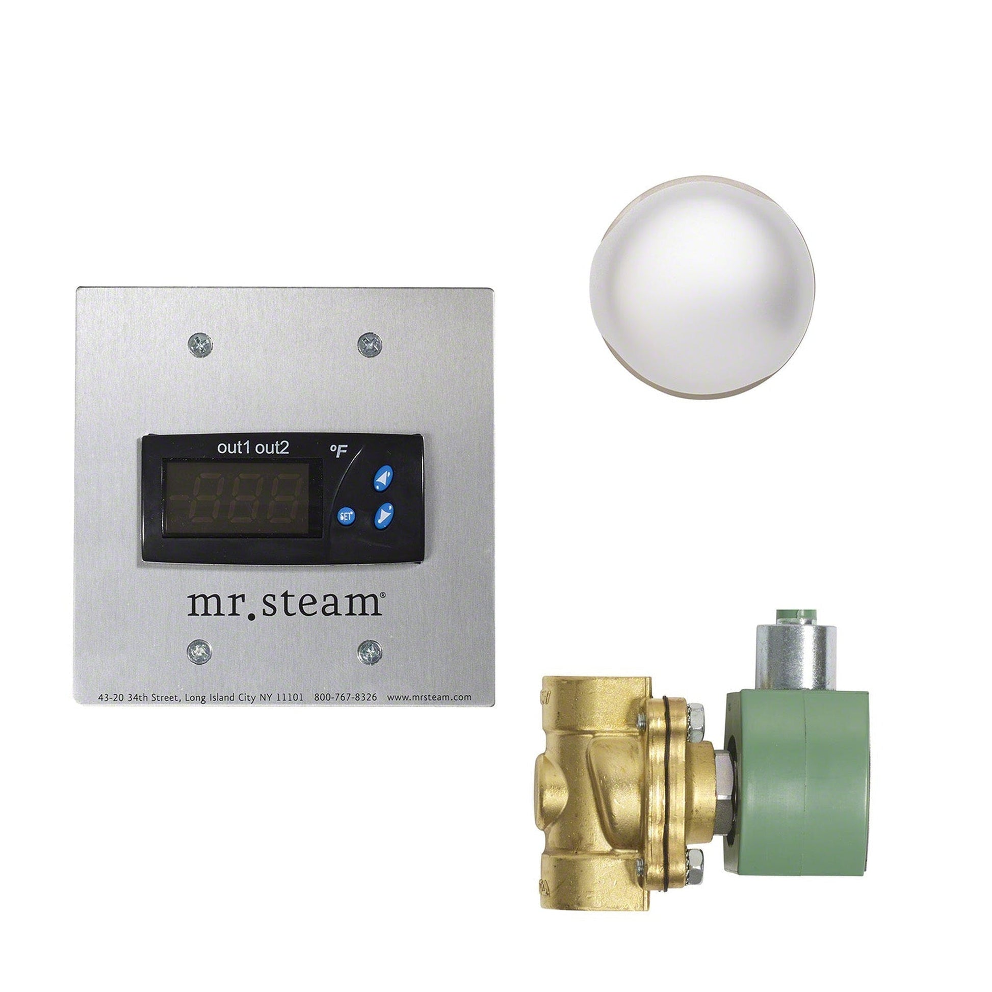 MrSteam Commercial CU 1 Generator 12 kW 240 V 1PH Package with Digital 1 Control, Steamhead & Blowdown System