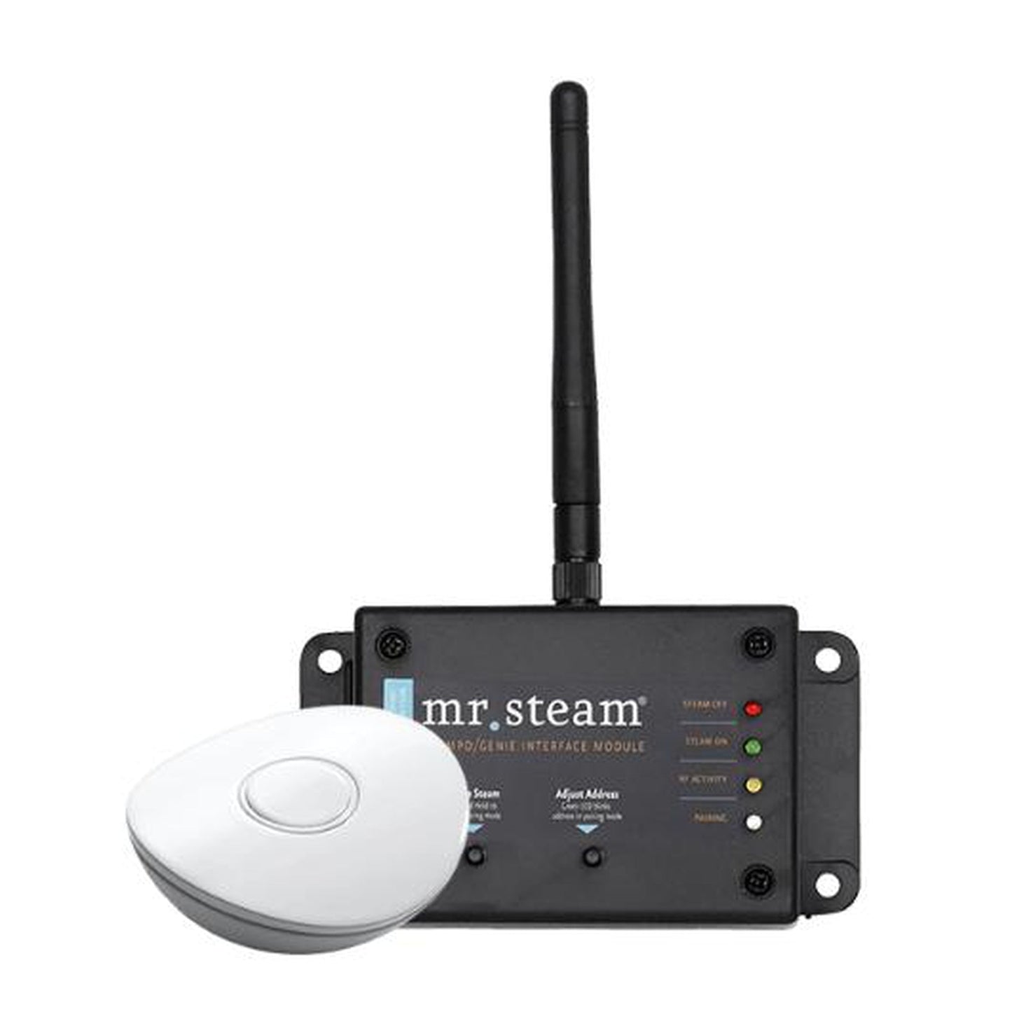 MrSteam HomeWizard 7" x 4" x 1" White Hardwired Home Automation Steam System With Interface Module And Remote Control Fob For MS, MSSUPER, and MAX Residential Generators