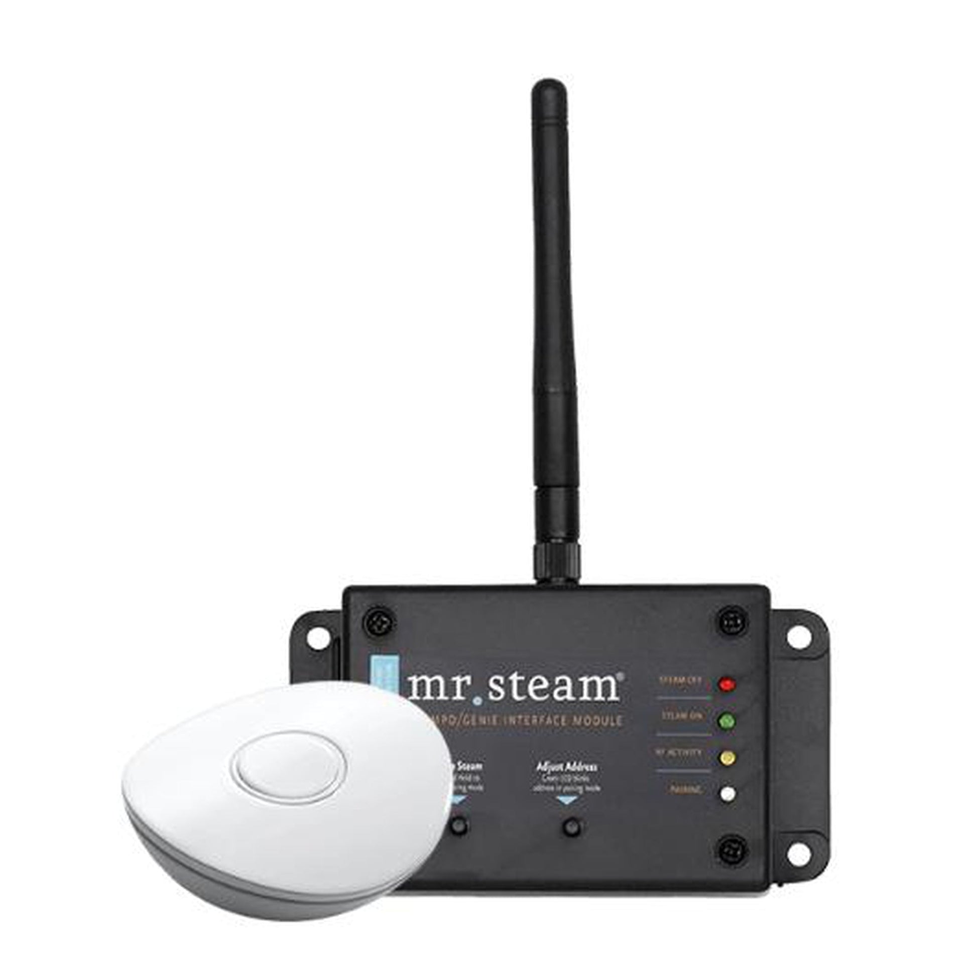 MrSteam HomeWizard 7" x 4" x 1" White Hardwired Home Automation Steam System With Interface Module And Remote Control Fob For MS, MSSUPER, and MAX Residential Generators