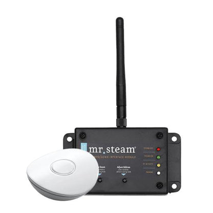 MrSteam HomeWizard 7" x 4" x 1" White Hardwired Home Automation Steam System With Interface Module And Remote Control Fob For MS, MSSUPER, and MAX Residential Generators