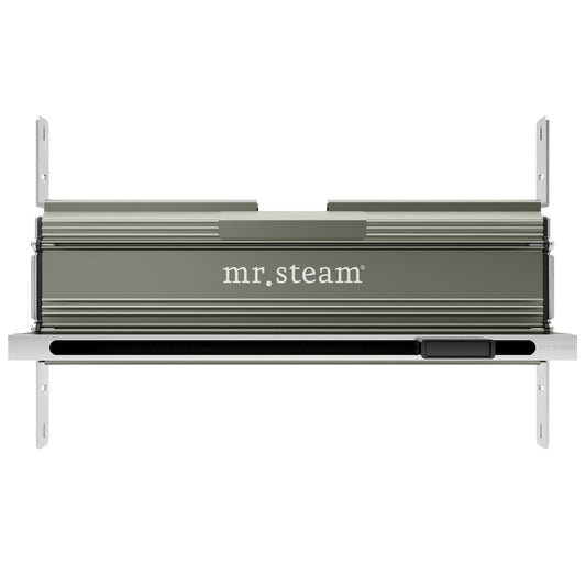 MrSteam Linear 10" × 17" × 5" Polished Chrome Stainless Steel Steam Head With AromaTray For All eSeries Generators