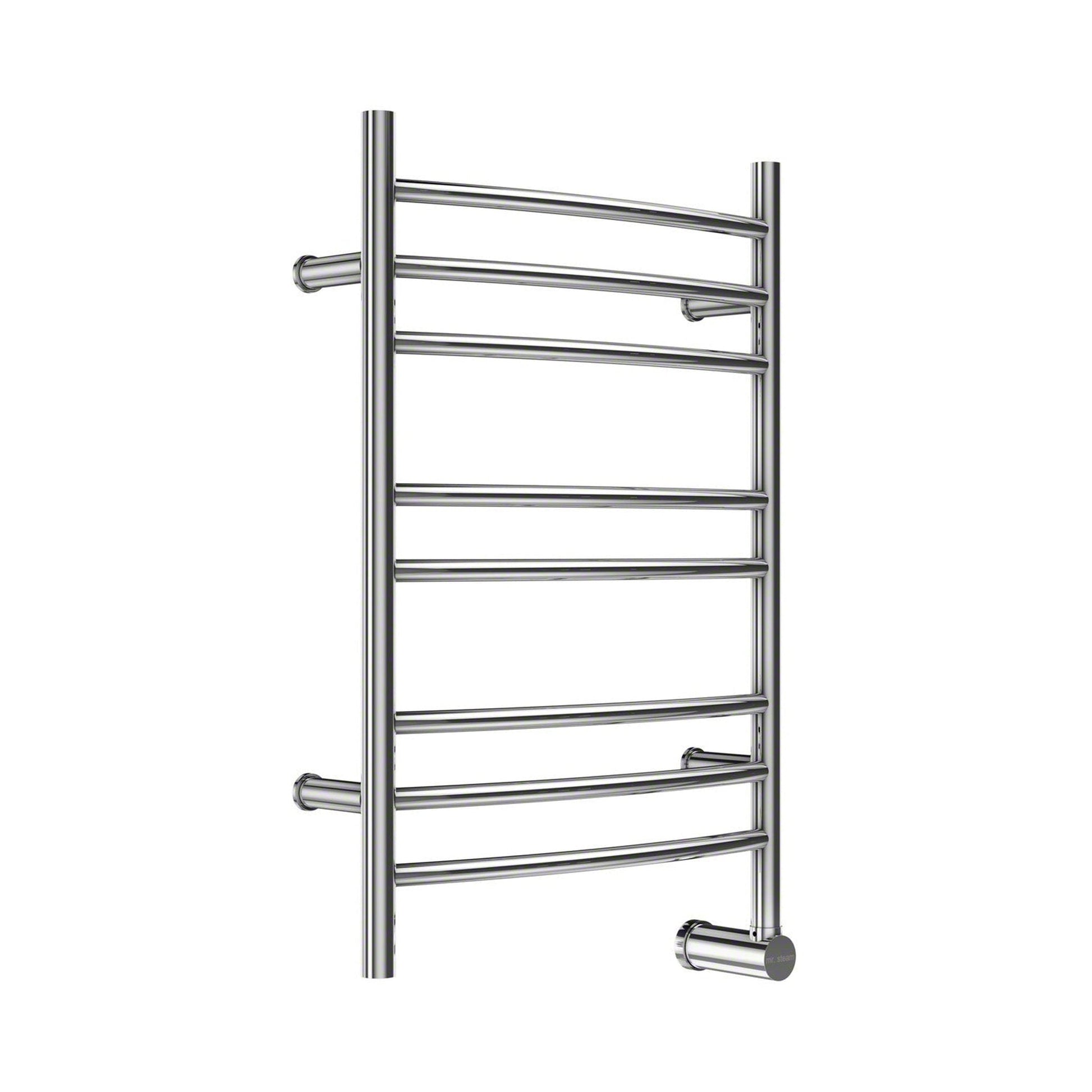 MrSteam Metro Collection 31" x 20" x 5" Stainless Steel Brushed in 8-Bar Wall-Mounted Electric Towel Warmer with Digital Timer