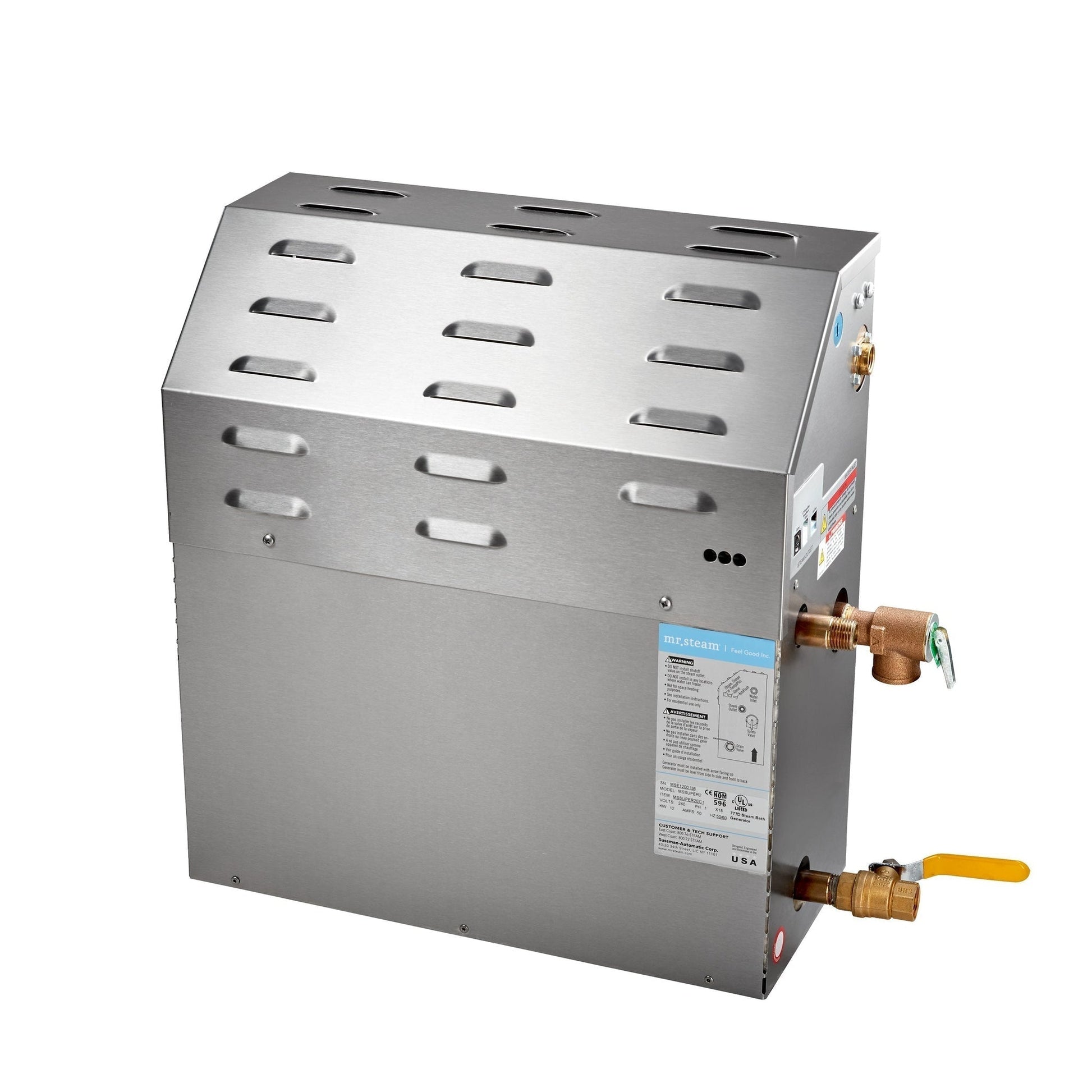 MrSteam e-SERIES 25" x 8" x 21" 24 kW Stainless Steel Steam Bath Generator at 240 V