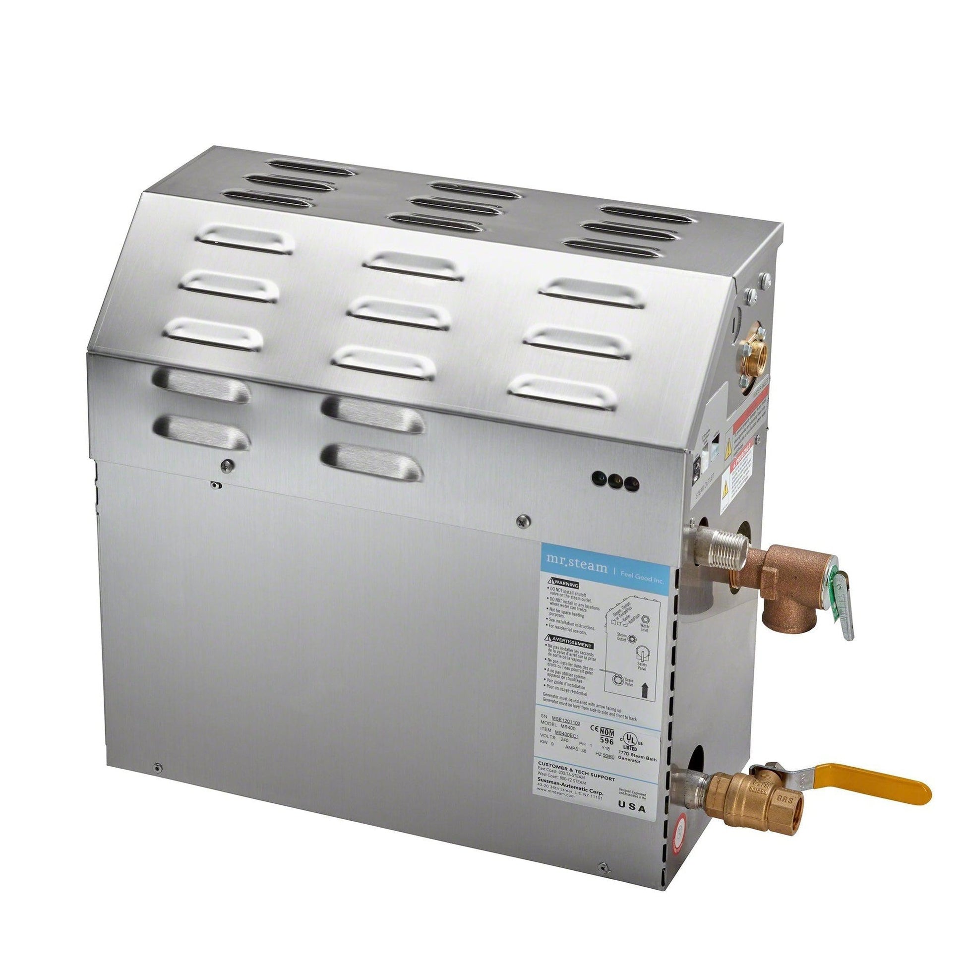 MrSteam e-SERIES MS225EC1 7 kW Steam Generator Incl AirTempo Polished Chrome Control With AirButler Package