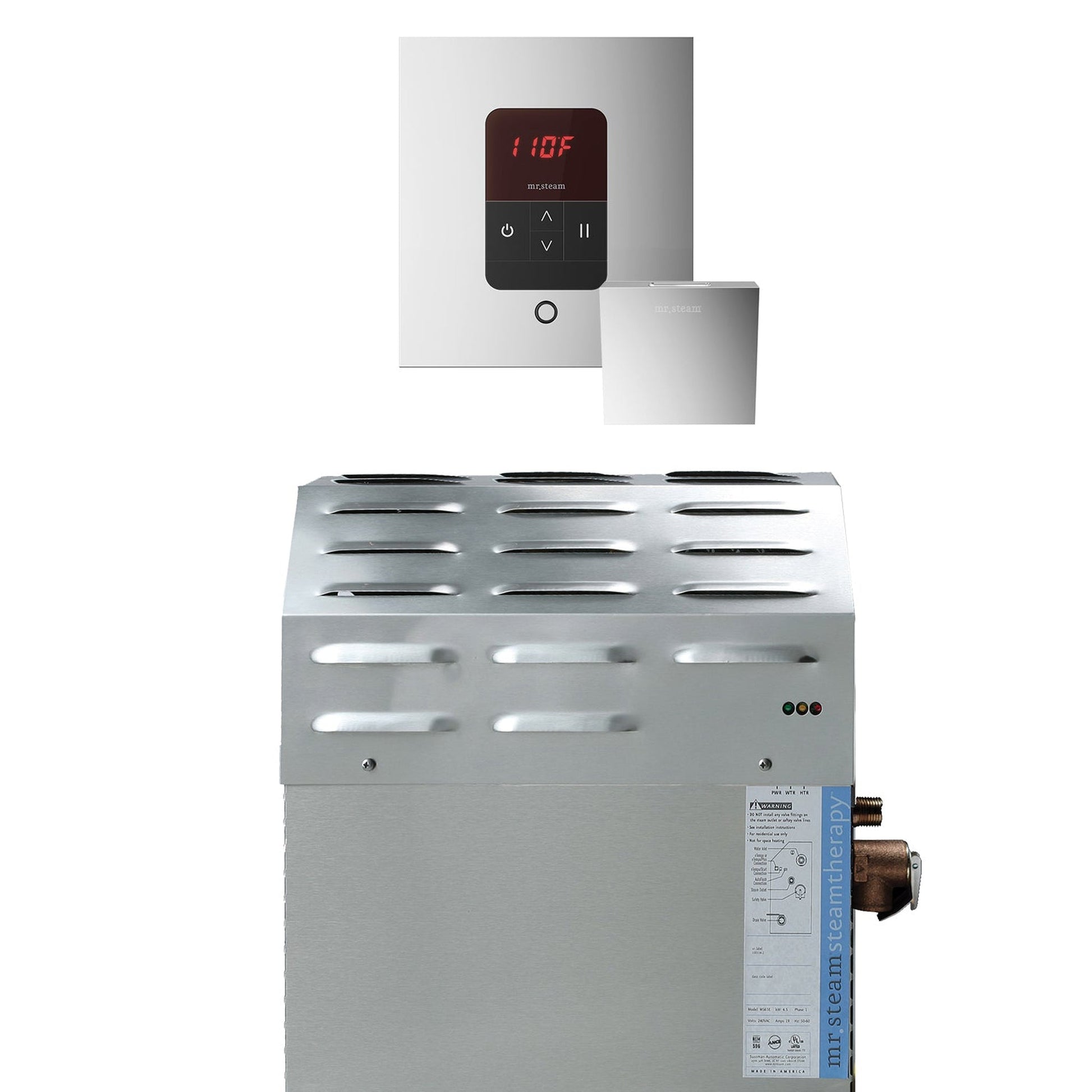 MrSteam e-SERIES MSSUPER2EC1 12 kW Steam Generator Incl iTempo Polished Chrome Control